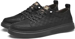 Aceptolcom Men's Invisible Height Increasing Elevator Shoes Height Sneakers Leather Casual Shoes with Height Increase Insoles