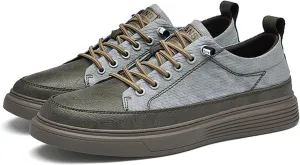 Aceptolcom Men's Invisible Height Increasing Elevator Shoes Height Sneakers Leather Casual Shoes with Height Increase Insoles