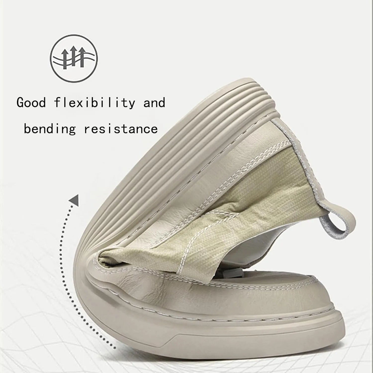 Aceptolcom Men's Invisible Height Increasing Elevator Shoes Height Sneakers Leather Casual Shoes with Height Increase Insoles