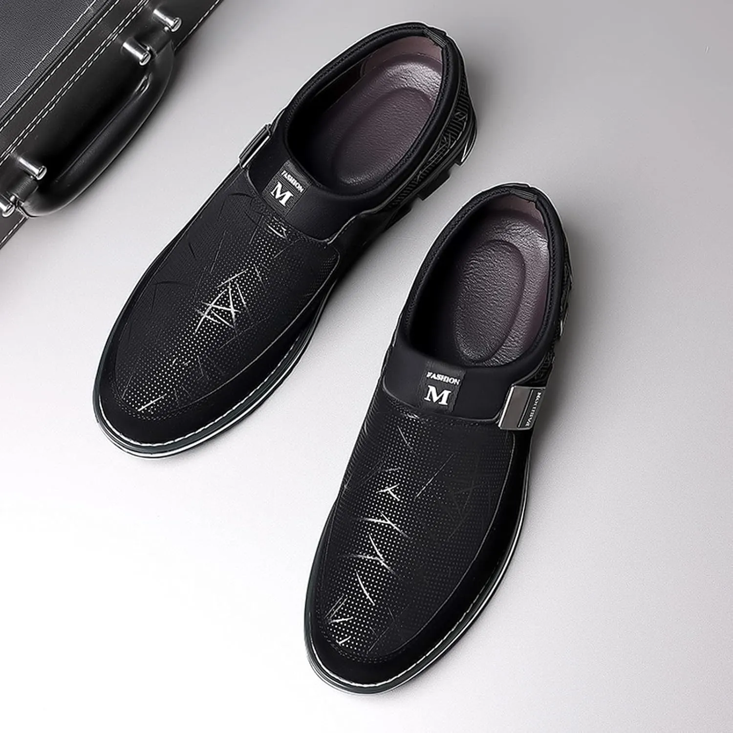 Arch Support Sports Shoes for Men Comfortable Breathable Stretch Canvas Slip On Sneaker Non Slip Walking Shoes