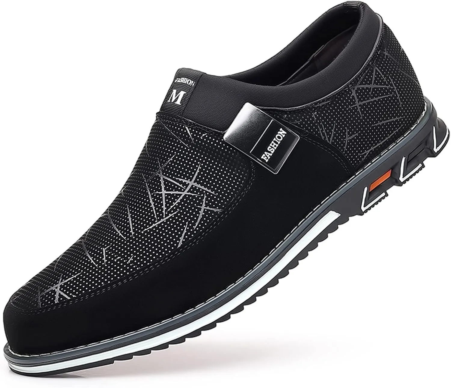 Arch Support Sports Shoes for Men Comfortable Breathable Stretch Canvas Slip On Sneaker Non Slip Walking Shoes