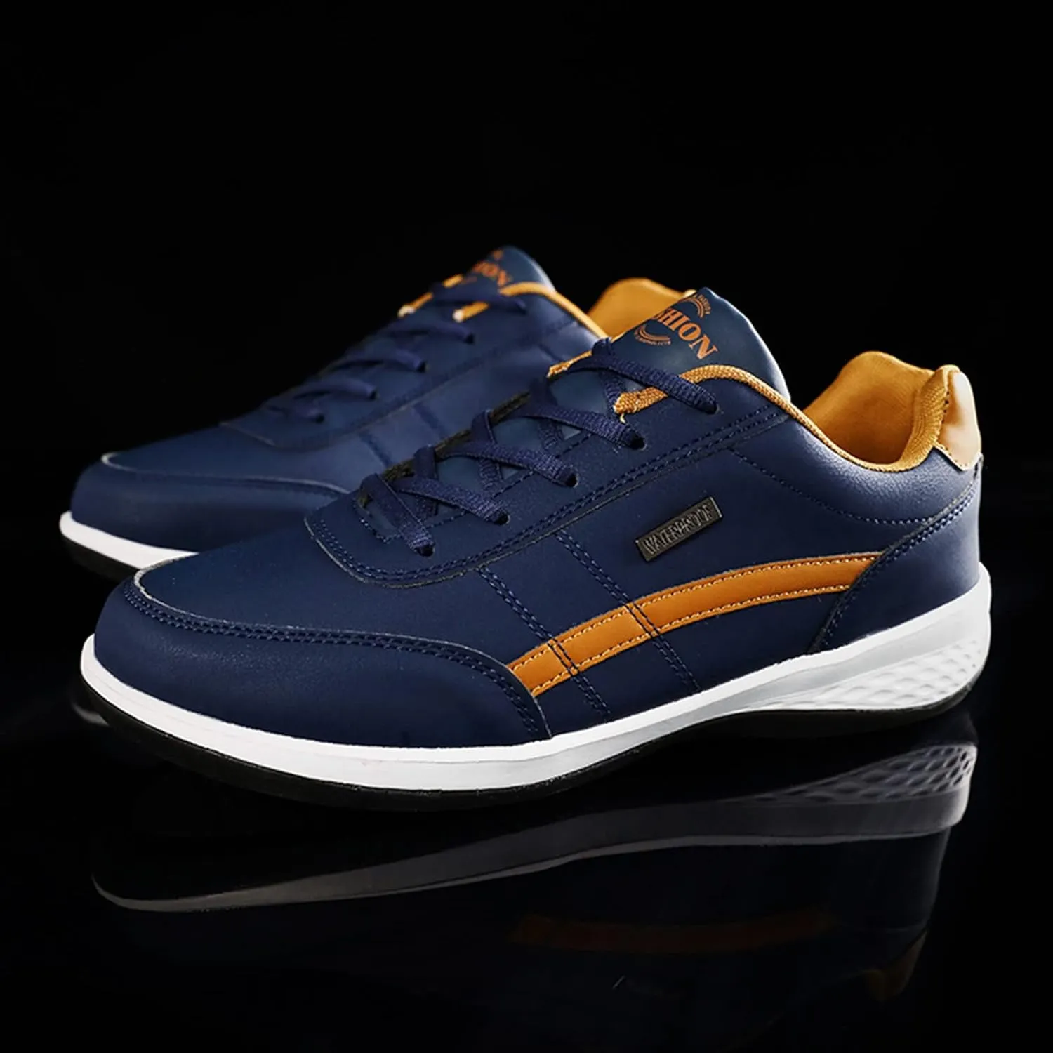 Arch Support Sports Shoes for Men Round Toe Breathable Running Shoes Fashion Lace Up Athletic Sneaker for Men