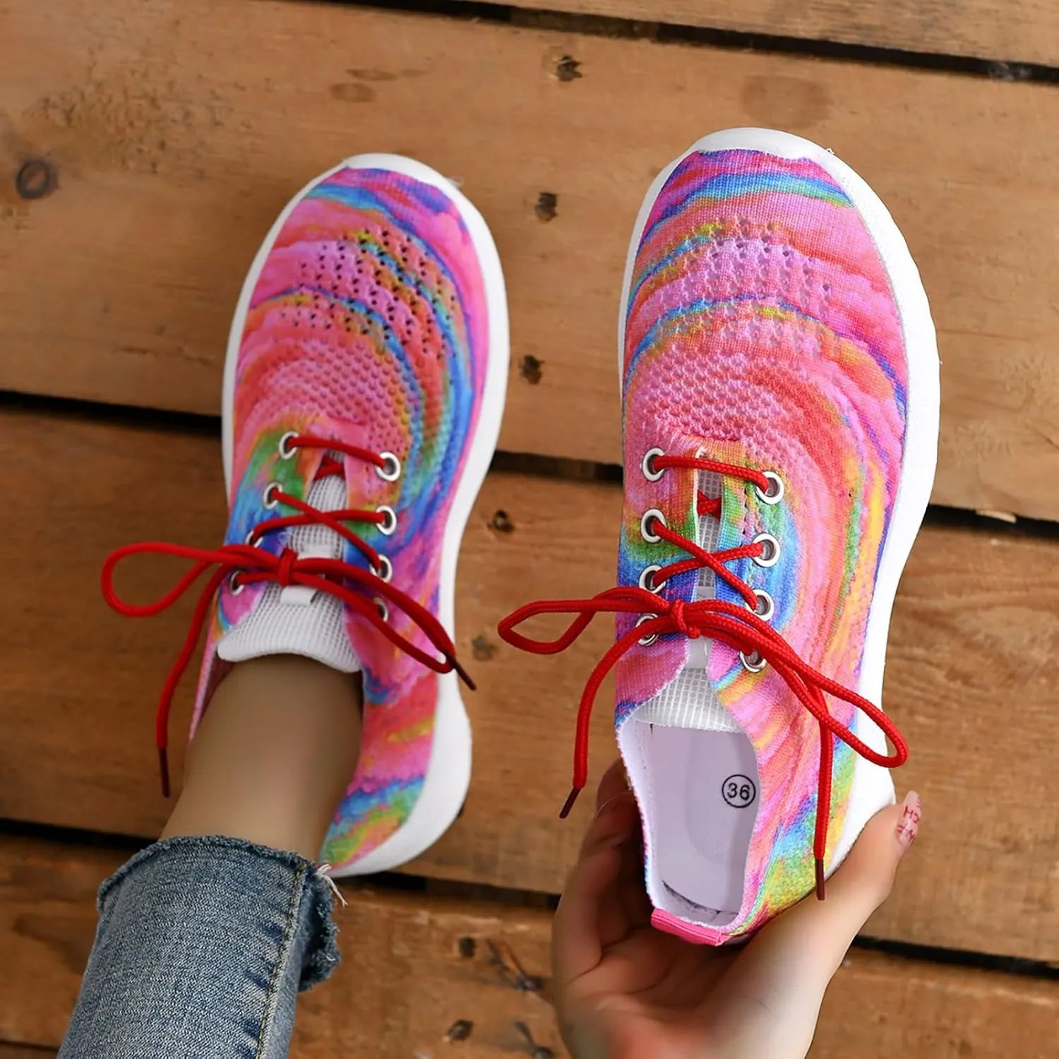 Athletic Shoes Women Fashion Training Gym Sneakers Ladies Cute Comfortable Arch Support Memory Foam Slip on Sneakers
