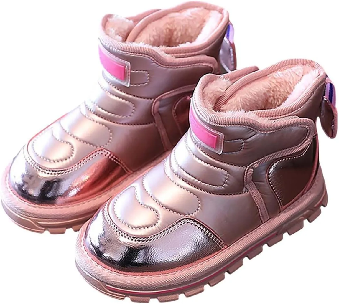 Baby Infant Boys Open Toe Loafers Snow Booties Leather Non Slip Ski Shoes Ankle Fashion Sport Boots Winter Warm Casual