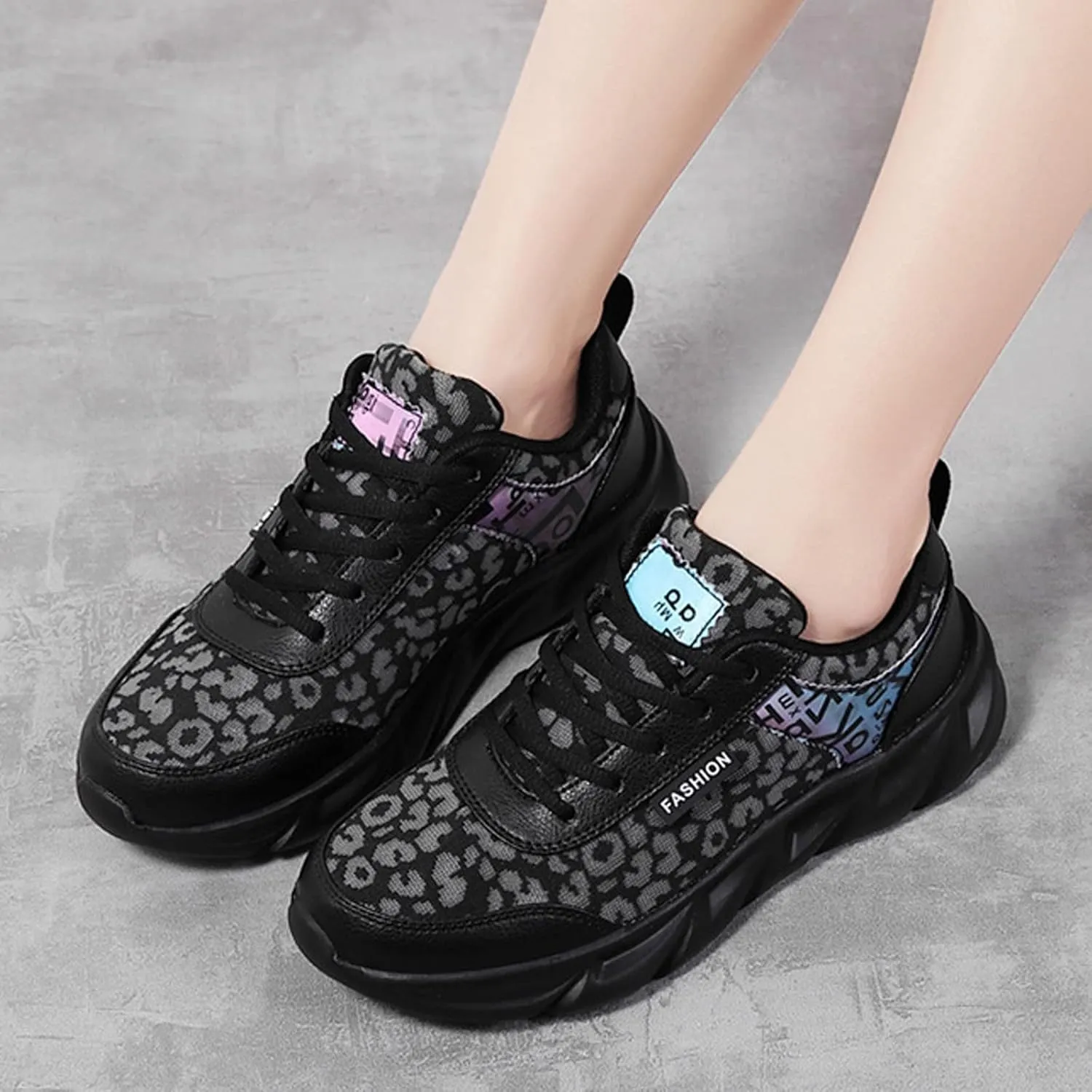 Black Sneakers for Women Dressy Wide All Black Tennis Shoes Slip Resistant Work for Women Winter Slip On Shoes for Women Outdoor Black Tennis Shoes for Women Nursing Ropa De Ejercicios para Mujer Gym