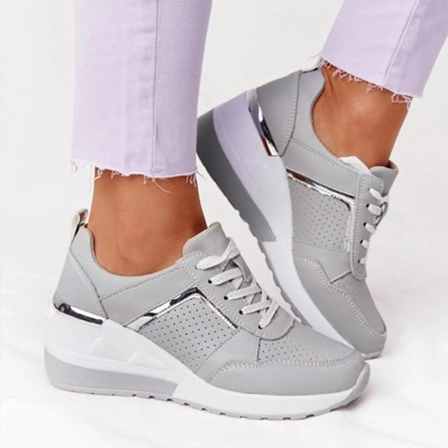 Breathable Fashion Sneakers for Women Non Slip Workout Fashion Tennis Running Sneakers Shoe for Elderly Women