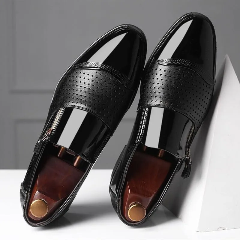 Breathable Shoes Dress Oxford for Men Hollow PU Leather Low Top Men's Dress Oxford Shoes Classic Formal Business Shoes Wedding for Men