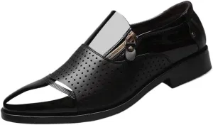 Breathable Shoes Dress Oxford for Men Hollow PU Leather Low Top Men's Dress Oxford Shoes Classic Formal Business Shoes Wedding for Men
