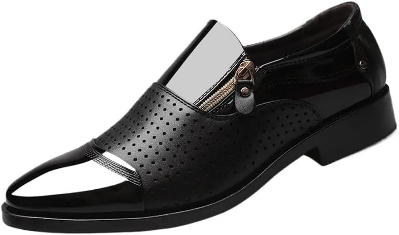 Breathable Shoes Dress Oxford for Men Hollow PU Leather Low Top Men's Dress Oxford Shoes Classic Formal Business Shoes Wedding for Men