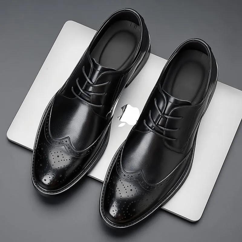 Casual Business Oxford Dress Shoes Comfortable Non-Slip Platform Dress Shoes for Men Formal Leather Shoes for Weddings Business Office Prom
