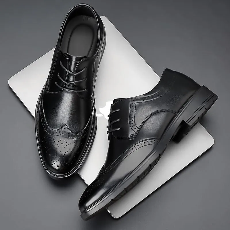 Casual Business Oxford Dress Shoes Comfortable Non-Slip Platform Dress Shoes for Men Formal Leather Shoes for Weddings Business Office Prom