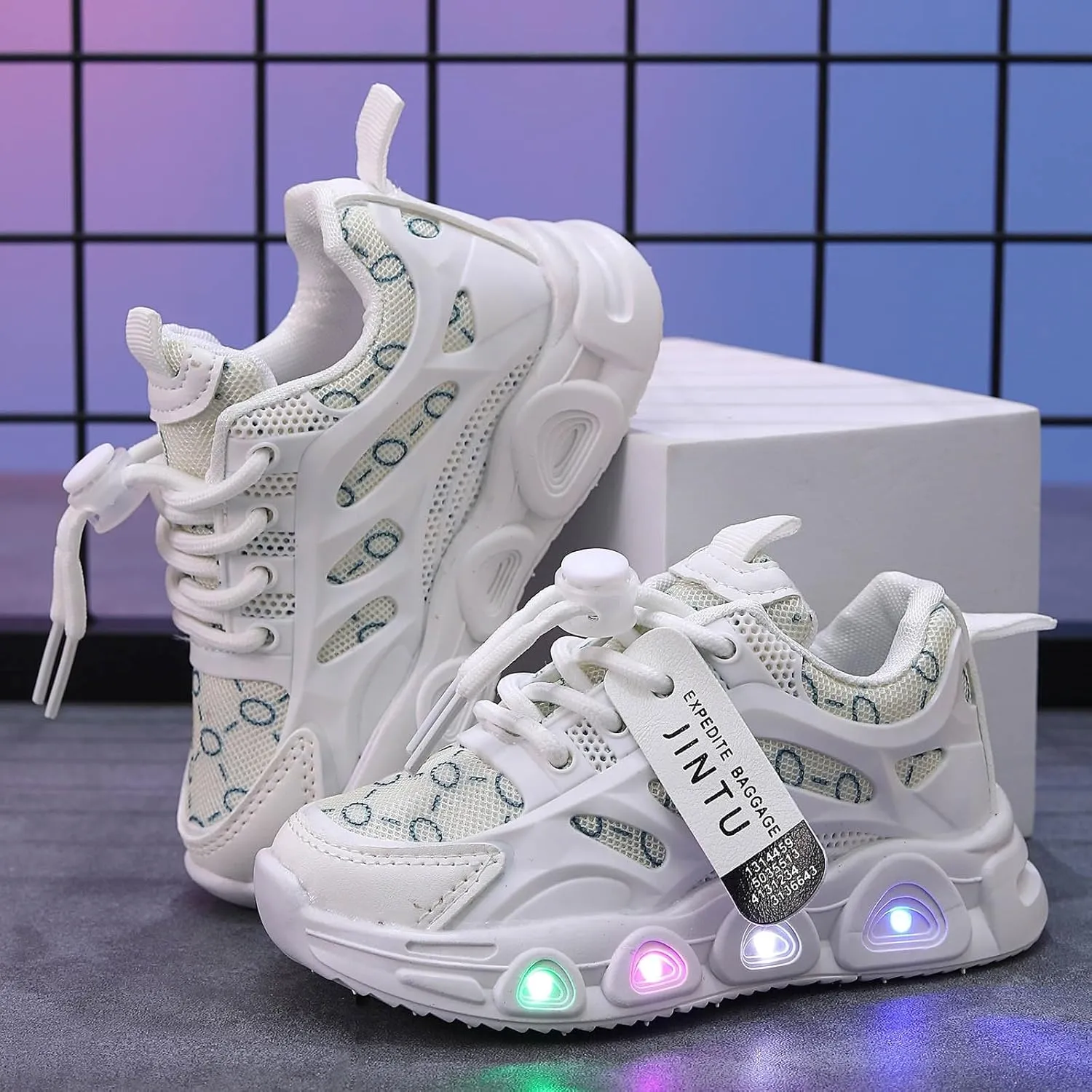 Cathalem Girls Sneakers Kids Baby Girls Shoes Sneakers LED Light Up Luminous Bowknot Sneakers Winter Warm Sneakers