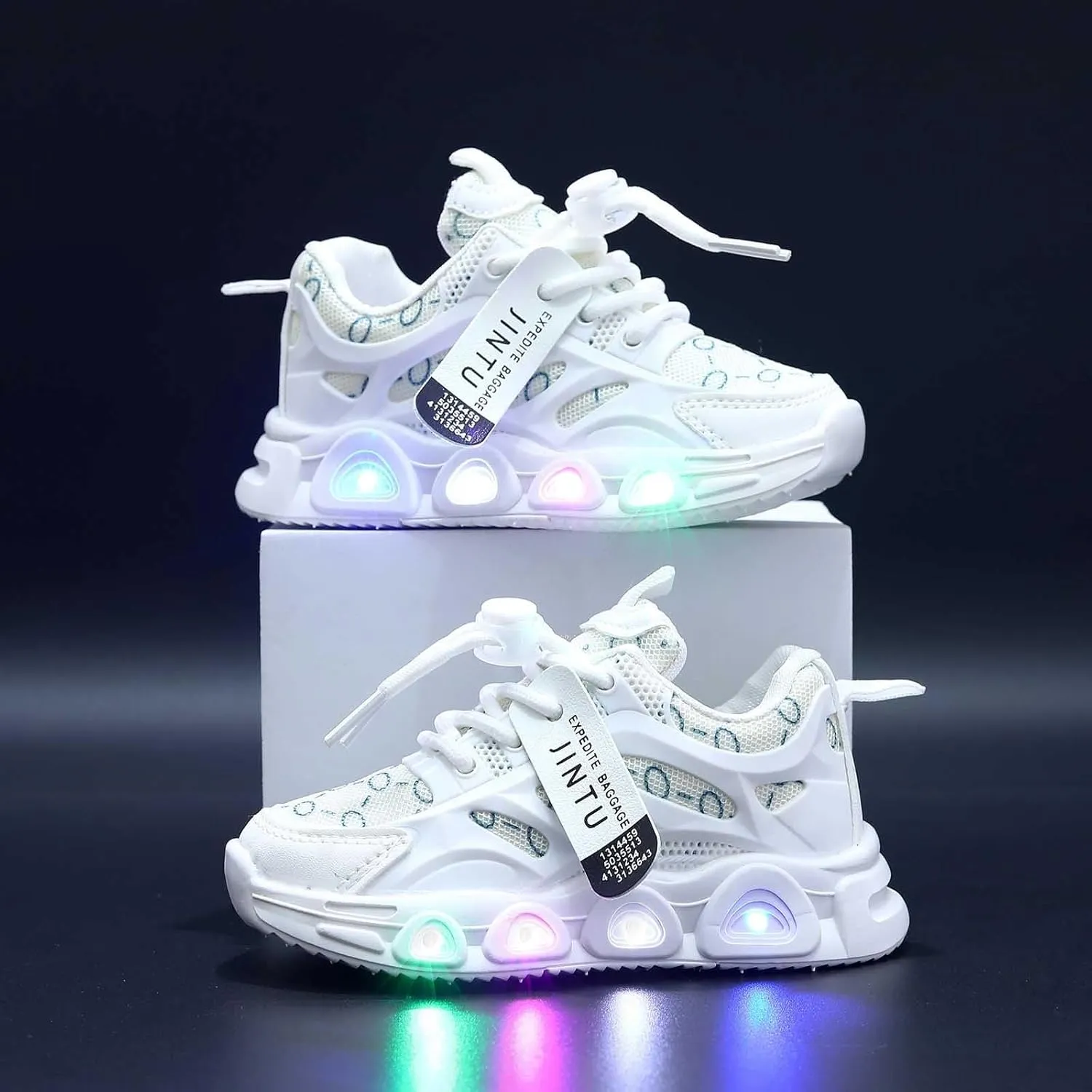 Cathalem Girls Sneakers Kids Baby Girls Shoes Sneakers LED Light Up Luminous Bowknot Sneakers Winter Warm Sneakers