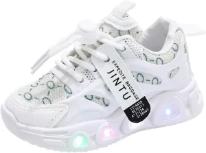 Cathalem Girls Sneakers Kids Baby Girls Shoes Sneakers LED Light Up Luminous Bowknot Sneakers Winter Warm Sneakers