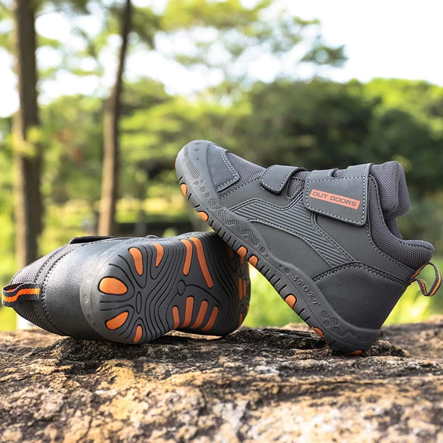 CERYTHRINA Kids Hiking Ankle Shoes Water Resistant Anti Collision Boots Athletic Outdoor Sneakers