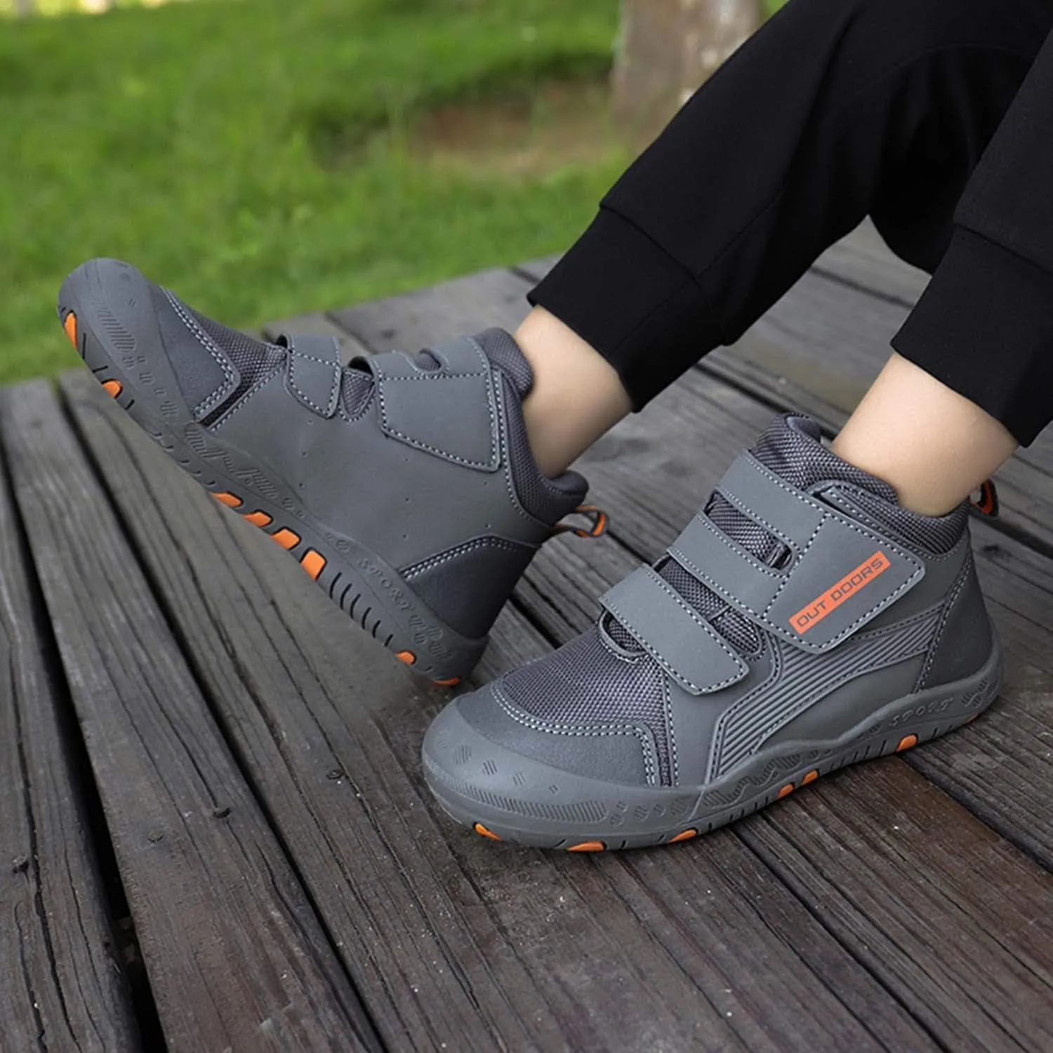 CERYTHRINA Kids Hiking Ankle Shoes Water Resistant Anti Collision Boots Athletic Outdoor Sneakers