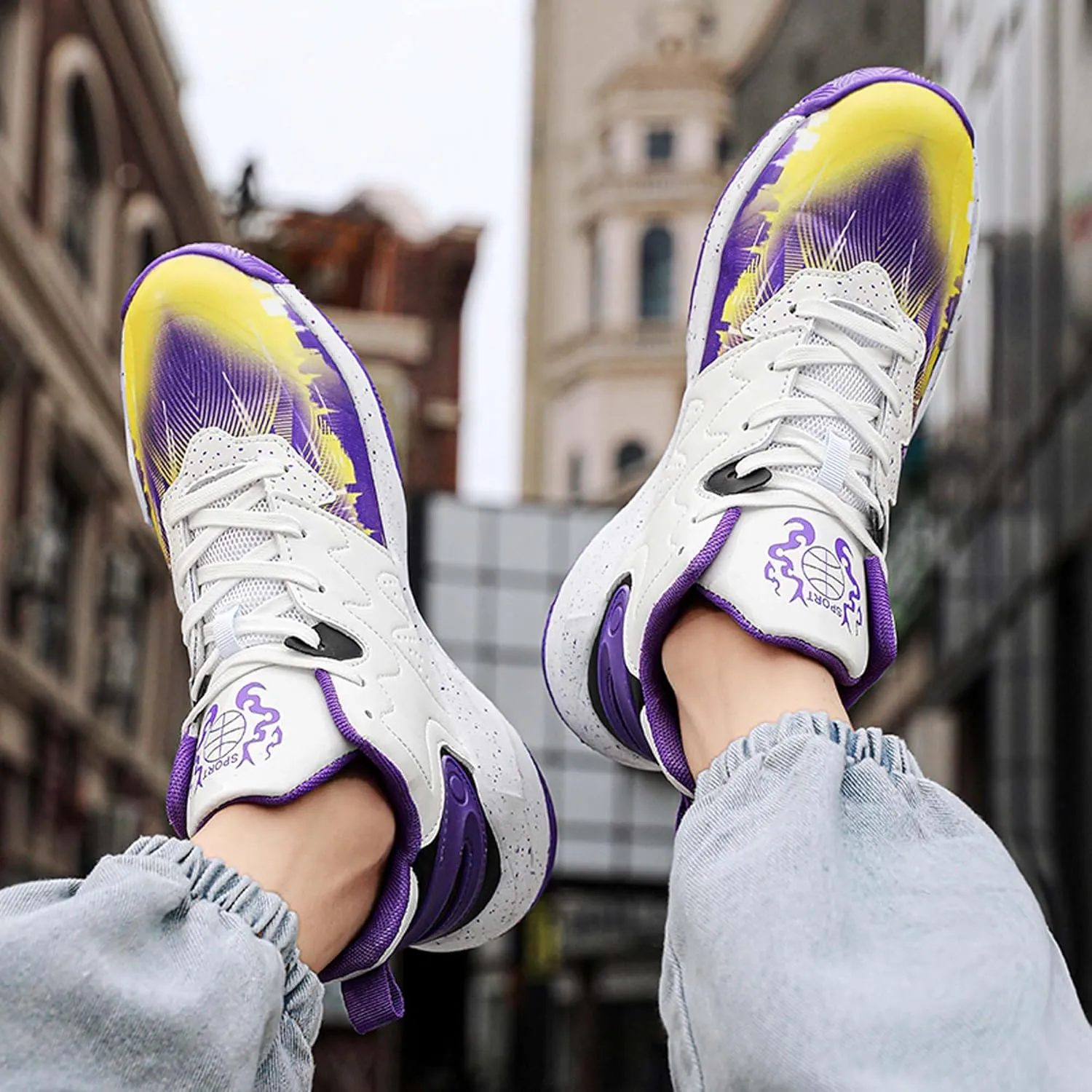Classic Graffiti for Boys Girls Adults Casual Fashion Breathable Basketball Shoes Lightweight Wide Mesh Walking Shoes Team Sports Shoes Street Training Basketball Shoes dDurable Hiking Jogging Shoes