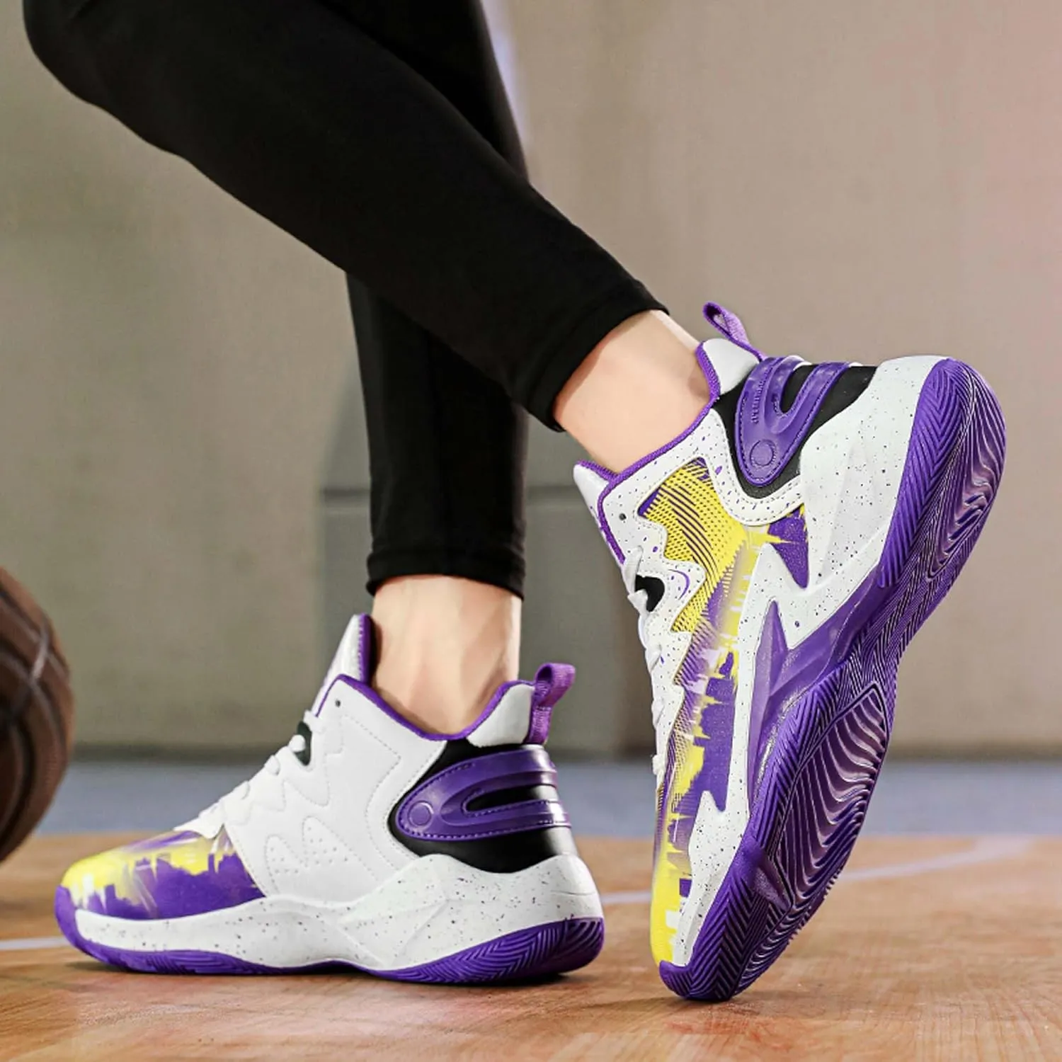 Classic Graffiti for Boys Girls Adults Casual Fashion Breathable Basketball Shoes Lightweight Wide Mesh Walking Shoes Team Sports Shoes Street Training Basketball Shoes dDurable Hiking Jogging Shoes