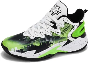 Classic Graffiti for Boys Girls Adults Casual Fashion Breathable Basketball Shoes Lightweight Wide Mesh Walking Shoes Team Sports Shoes Street Training Basketball Shoes dDurable Hiking Jogging Shoes