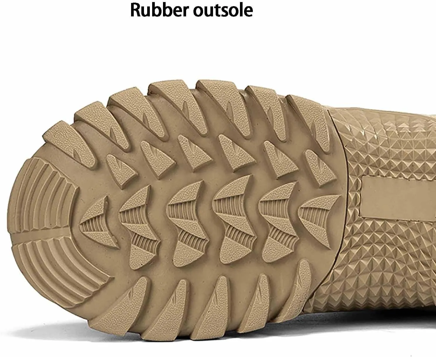 Desert Combat Boots, Outdoor Men's Tactical Work Boots with Sports Socks Durable Suede Hiking Boots Lightweight Non-Slip Motorcycle Combat Boots for Men