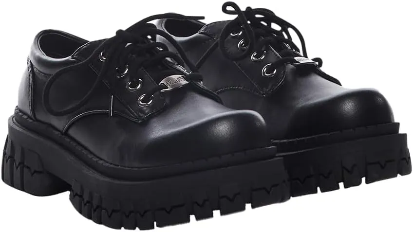 Dolls Kill Teen Craft Oxford Shoes by Delia's, Vegan Leather Lace-Up Chunky Platform Shoes