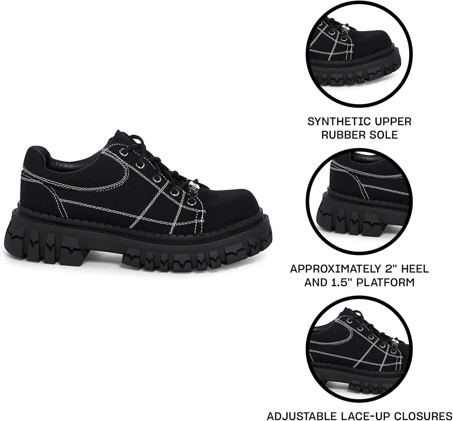 Dolls Kill Teen Craft Oxford Shoes by Delia's, Vegan Leather Lace-Up Chunky Platform Shoes