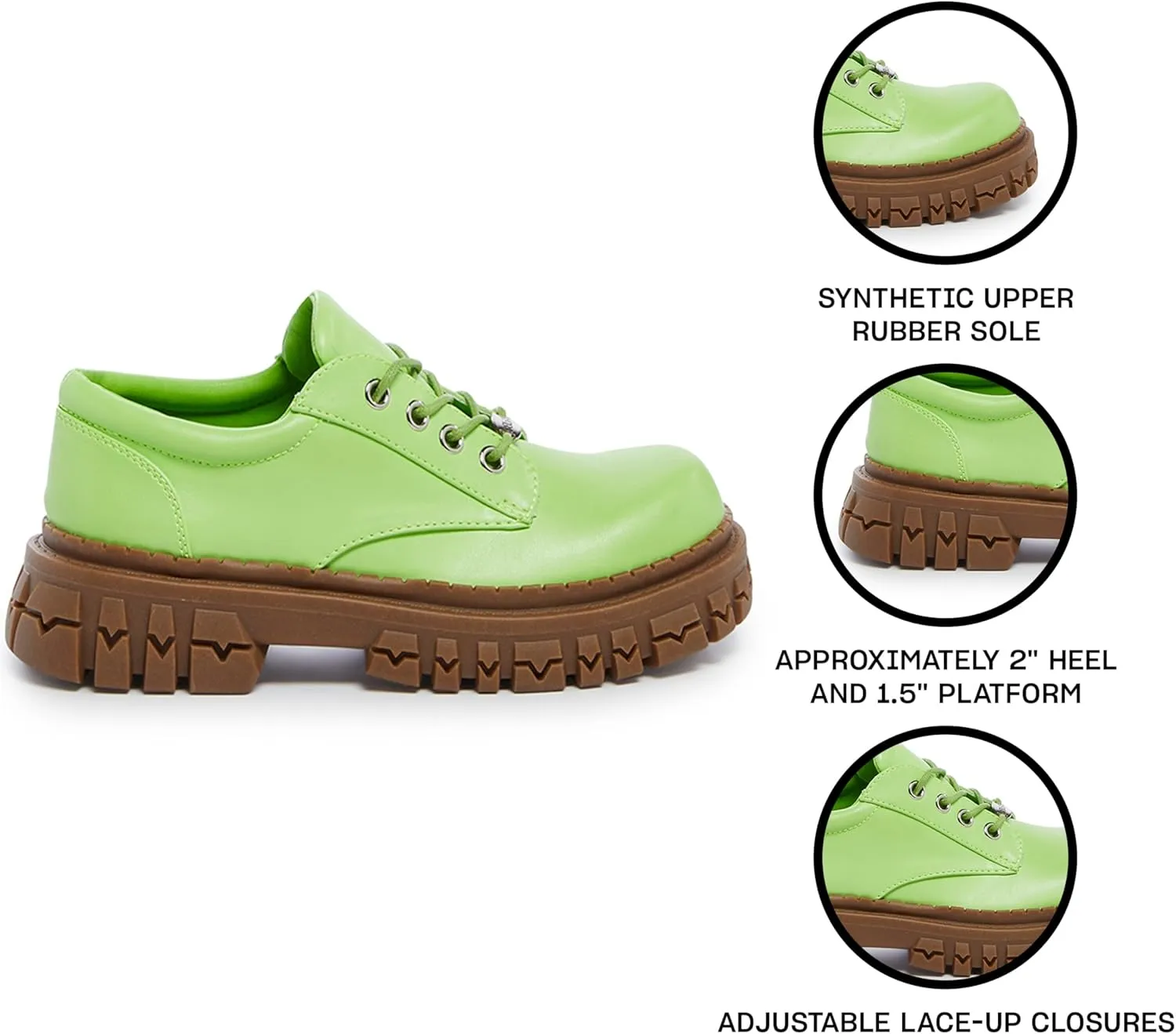 Dolls Kill Teen Craft Oxford Shoes by Delia's, Vegan Leather Lace-Up Chunky Platform Shoes