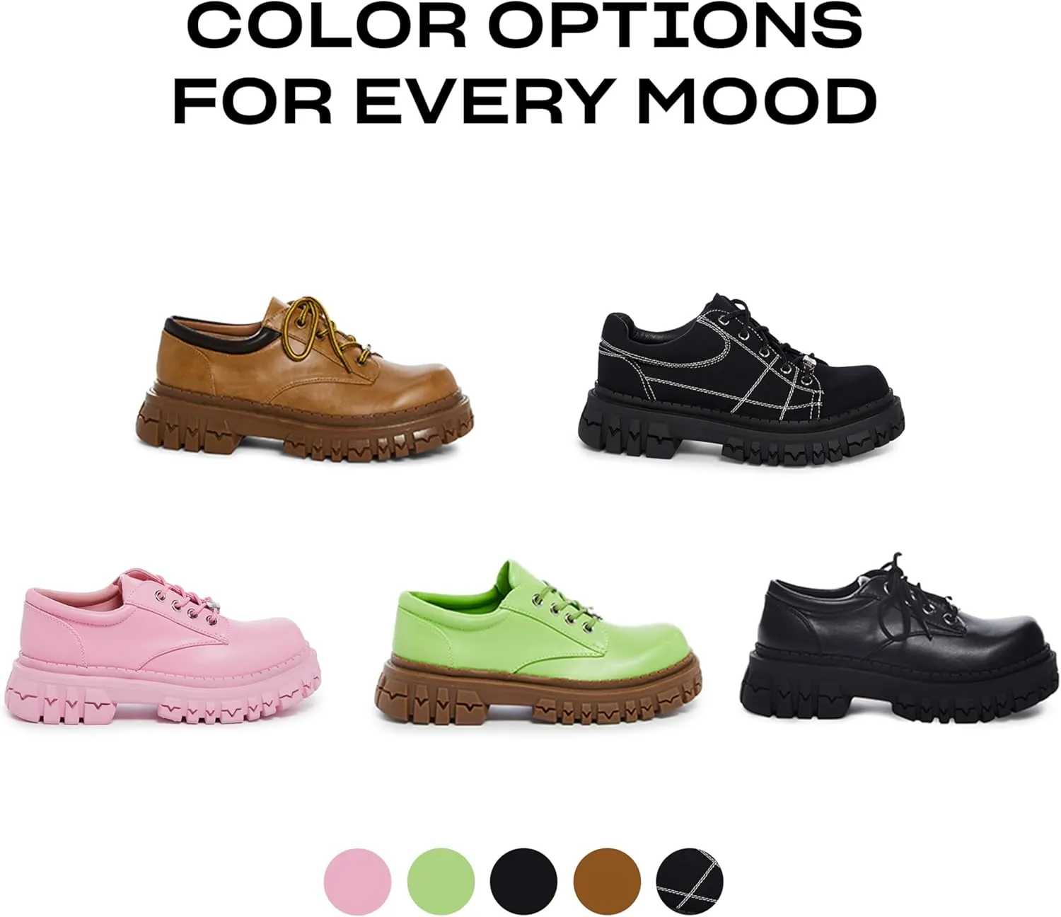 Dolls Kill Teen Craft Oxford Shoes by Delia's, Vegan Leather Lace-Up Chunky Platform Shoes