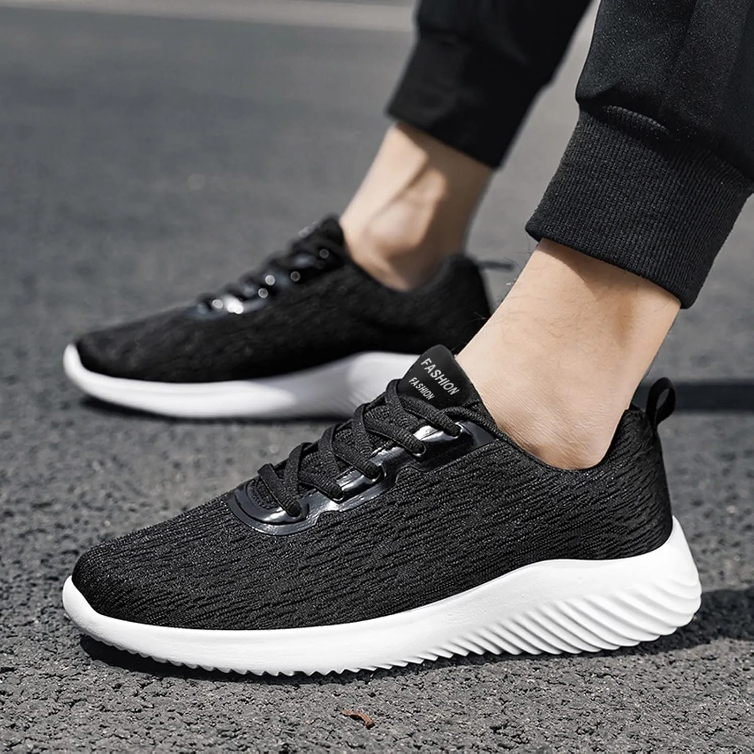 Fashion Men Mesh Casual Sport Shoes Lace Up Solid Color Running Breathable Soft Bottom Classic Sneaker Men's