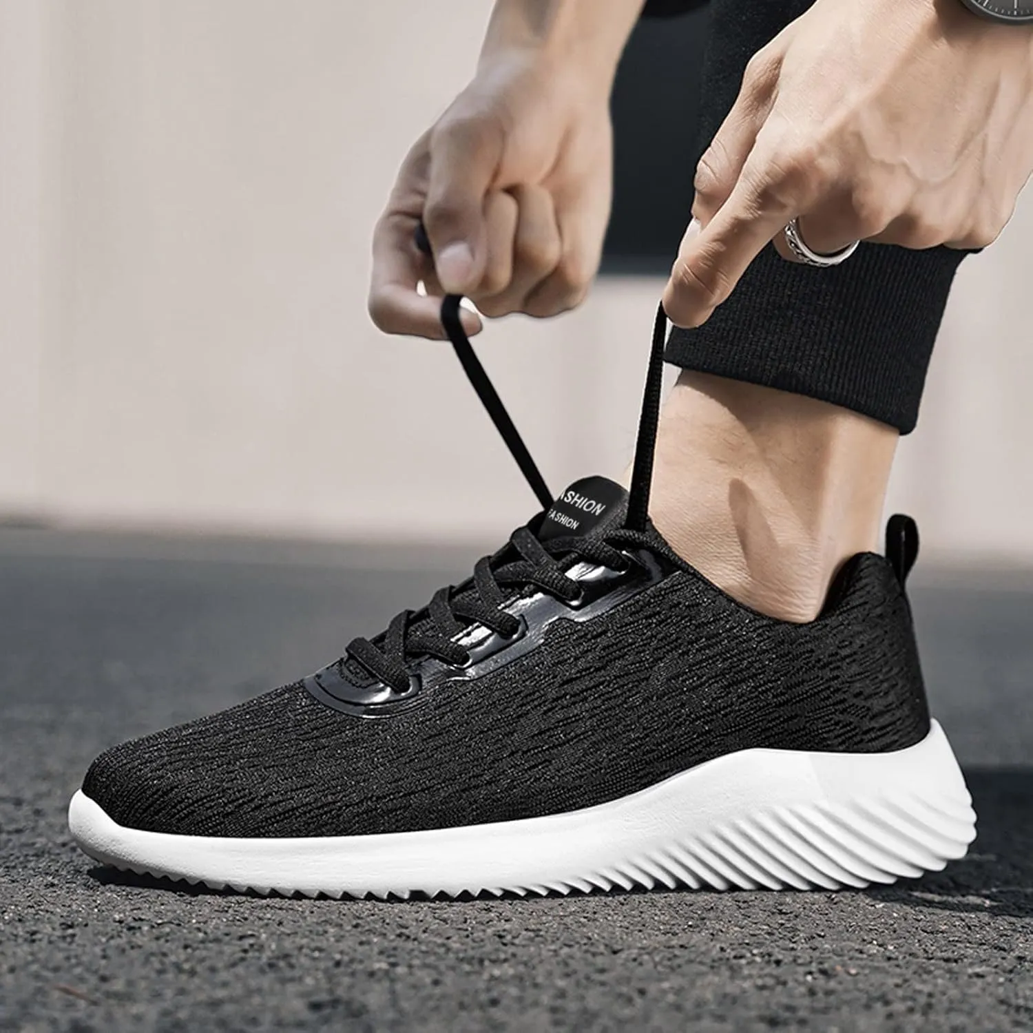 Fashion Men Mesh Casual Sport Shoes Lace Up Solid Color Running Breathable Soft Bottom Classic Sneaker Men's