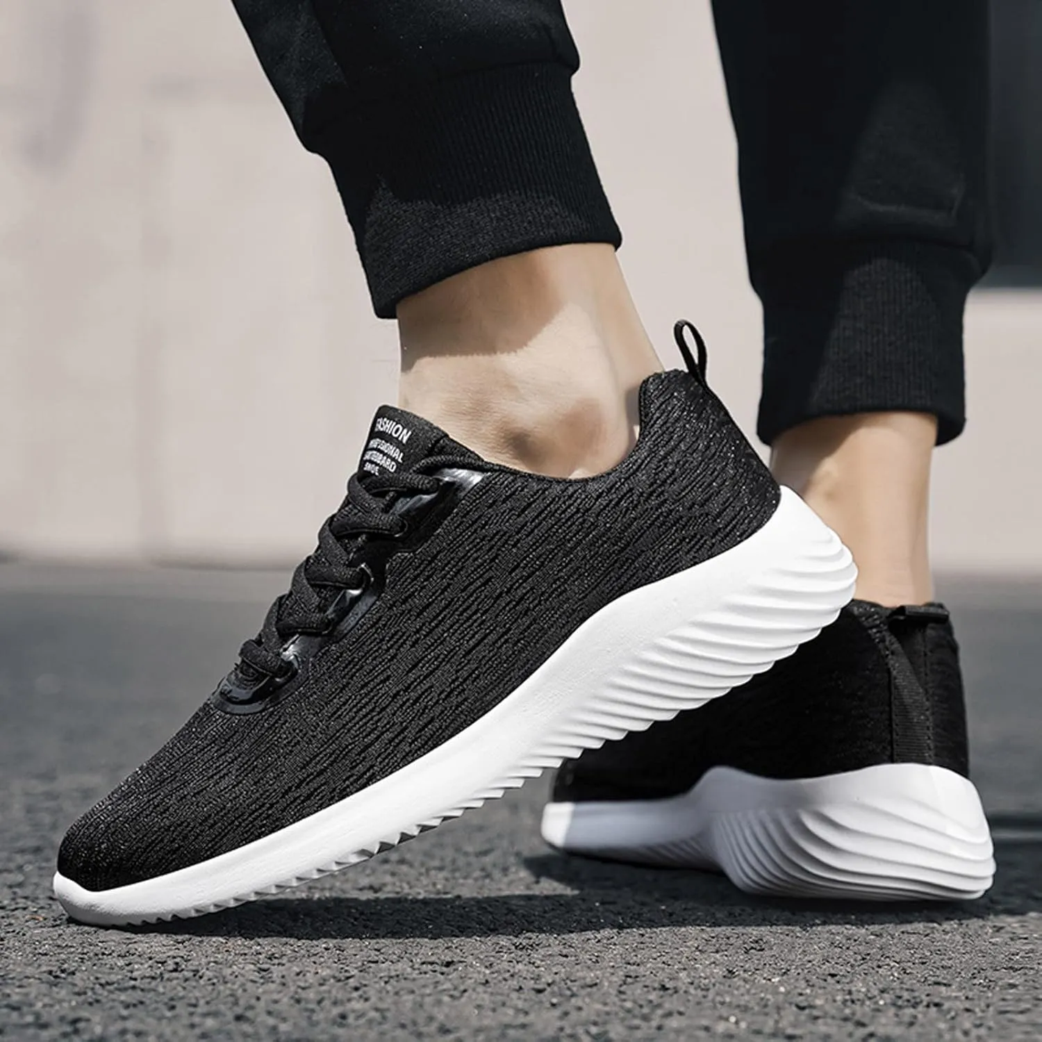 Fashion Men Mesh Casual Sport Shoes Lace Up Solid Color Running Breathable Soft Bottom Classic Sneaker Men's