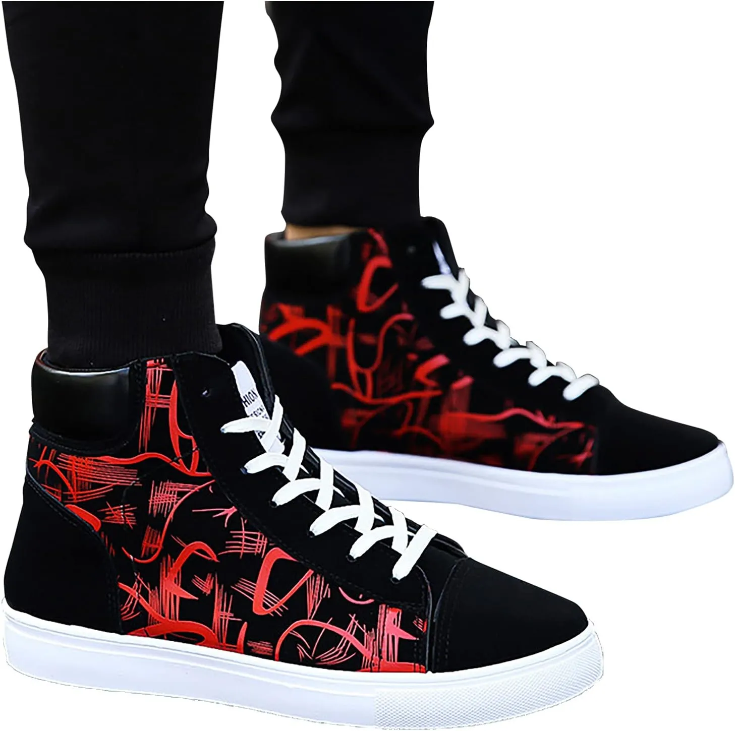 Fashion Platform Sneakers for Women 2023 Comfy Slip On Shoes for Women Black Sneakers for Women Fashion High Top Sneakers for Women Ankle Support Zapatos Comodos De Mujer Suaves