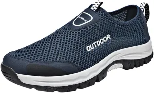 Fashion Spring and Summer Men Sports Shoes Hiking Shoes Hollow Mesh Breathable Slip On Sneaker Organizer for Men