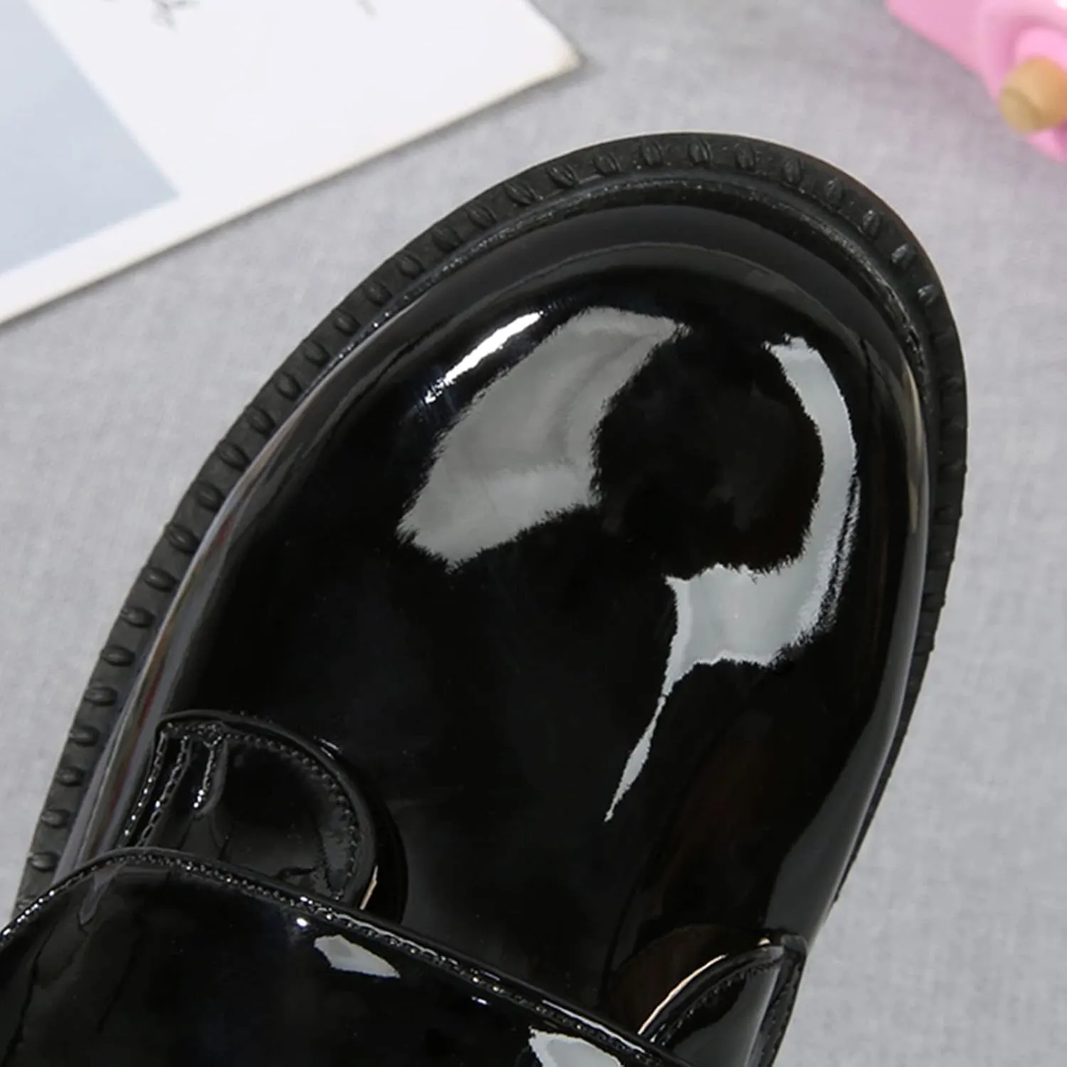 Fashion Summer and Autumn Boys Leather Shoes Boots Thick Student Dress Shoes Performance Shoes Hook Loop Boys on Boots