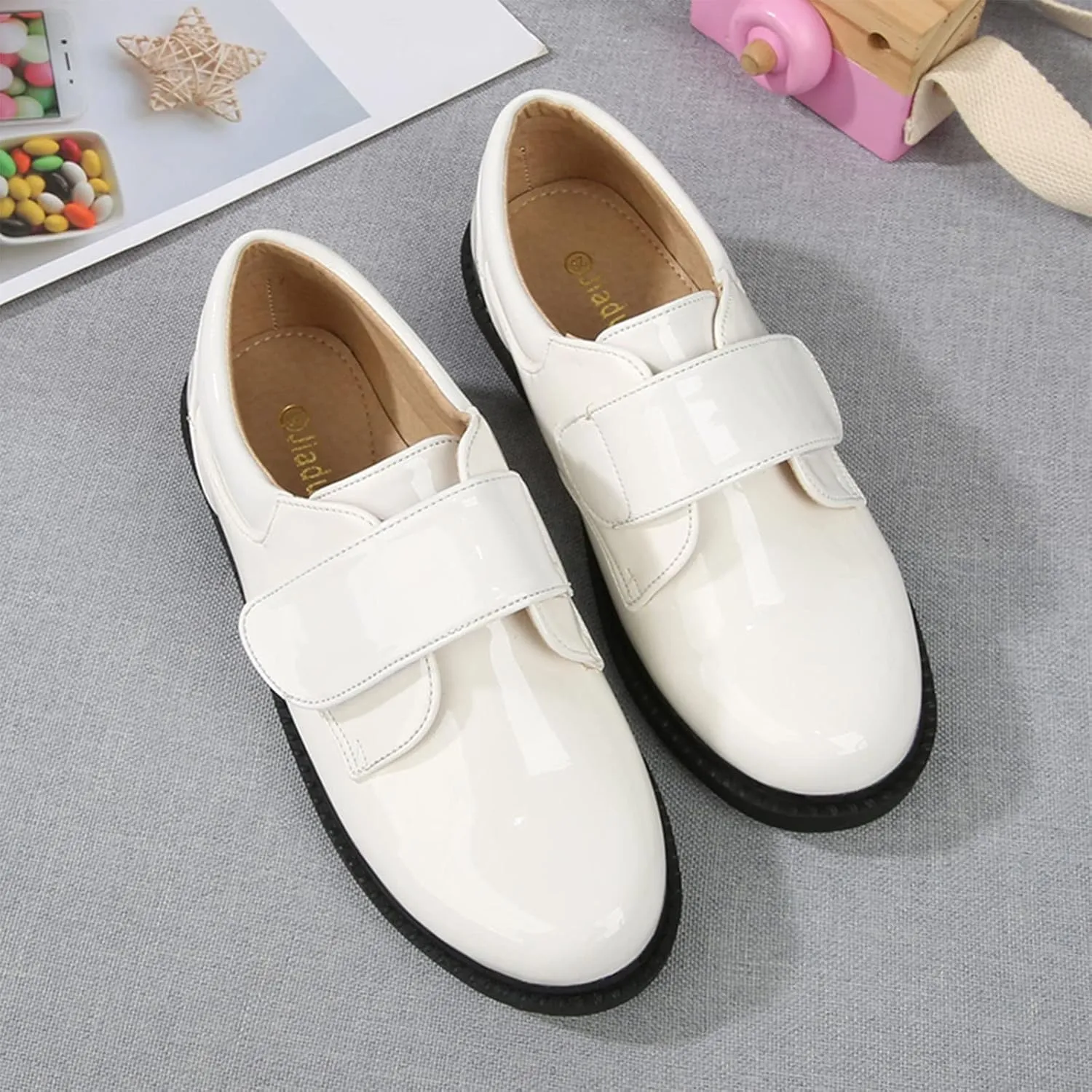 Fashion Summer and Autumn Boys Leather Shoes Boots Thick Student Dress Shoes Performance Shoes Hook Loop Boys on Boots