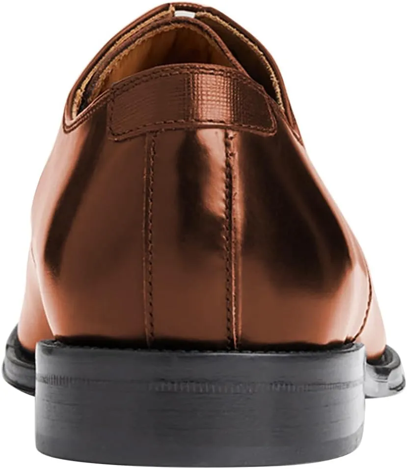 FSJ Men's Modern Breathable Round Toe Low Block Heel Lace-Up Oxfords Fashion Wingtip Business Formal Dress Shoes Size 4-16 US