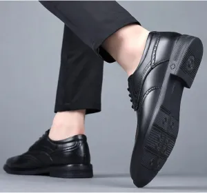 Genuine Leather Oxford Shoes Men Casual Business Shoes Fashion Breathable Carved Brogue Shoes Man Banquet Party Male Shoe