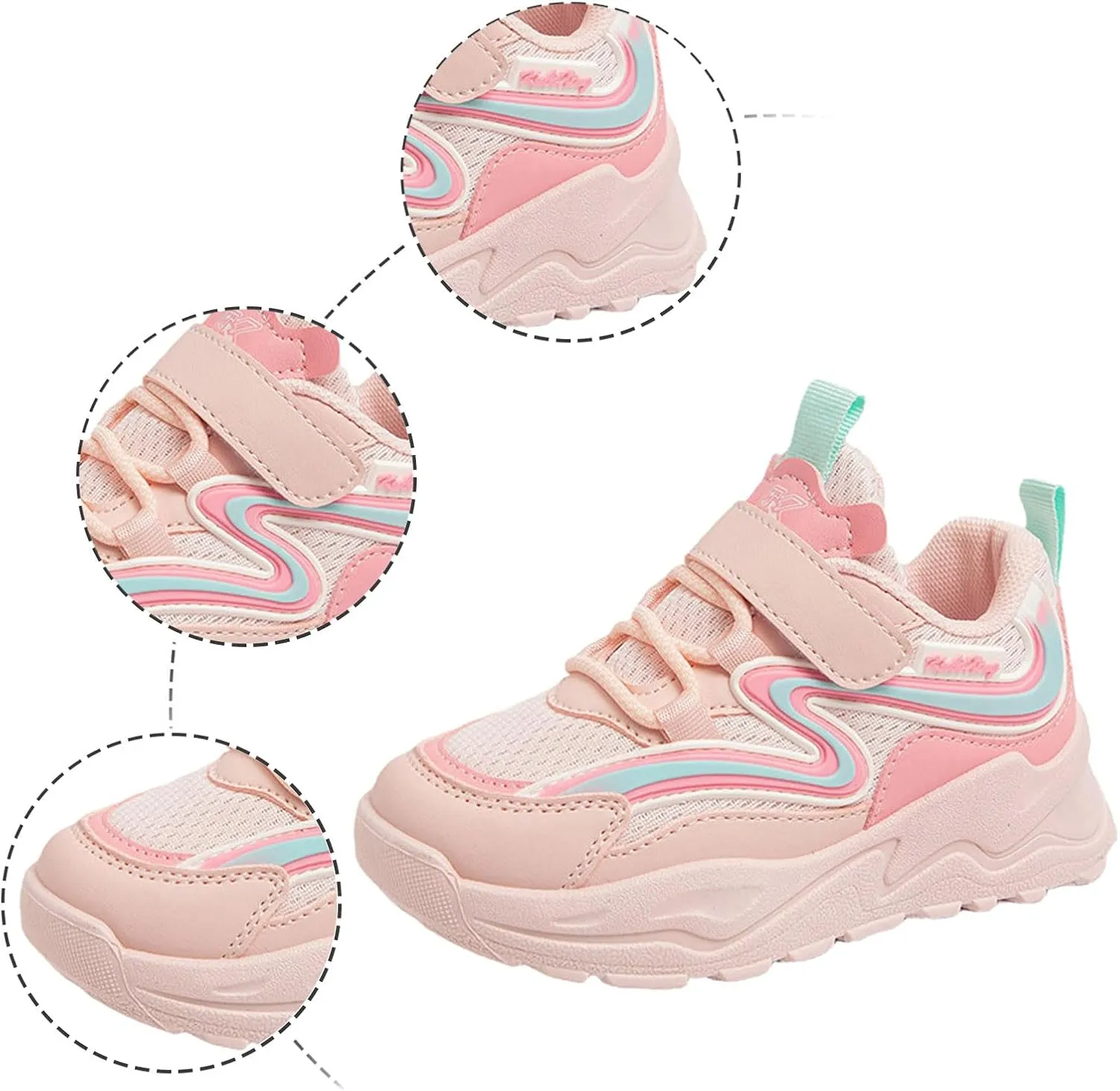 Girls Shoes Kids Girls Tennis Shoes for Running Athletic Walking Gym Sports Lightweight Breathable Sports Sneakers