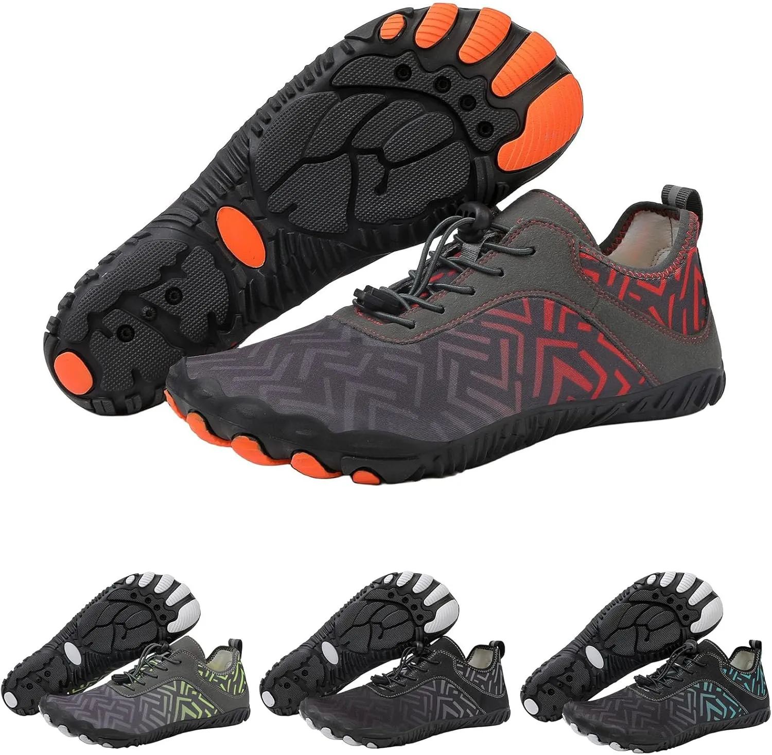Grounded Footwear for Women Hike Barefoot Shoes Wide Toe Box Zero Drop Summer Beach Shoes Casual Comfortable Walking Shoe Non Slip Neuropathy Socks for Women Lightweight Breathable Sneakers 2025