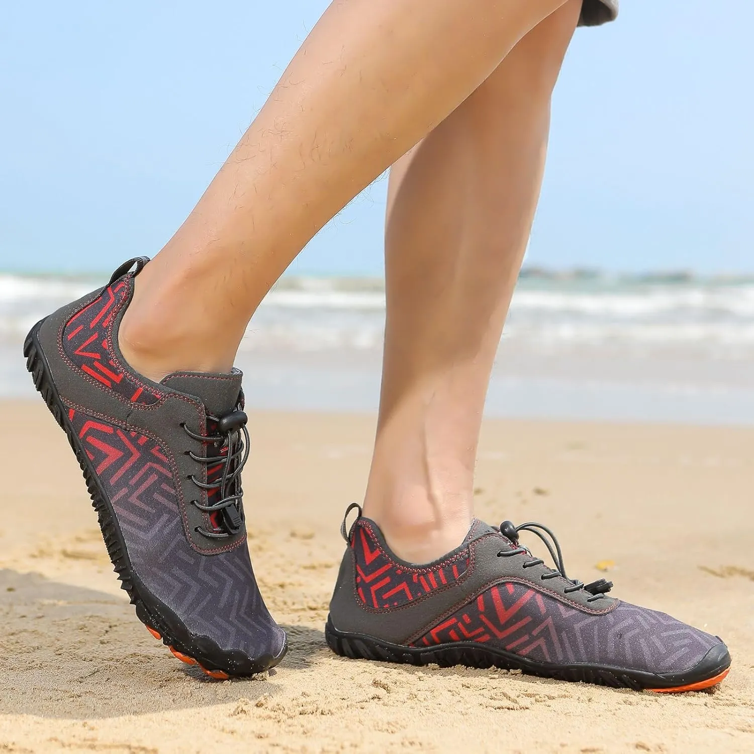 Grounded Footwear for Women Hike Barefoot Shoes Wide Toe Box Zero Drop Summer Beach Shoes Casual Comfortable Walking Shoe Non Slip Neuropathy Socks for Women Lightweight Breathable Sneakers 2025