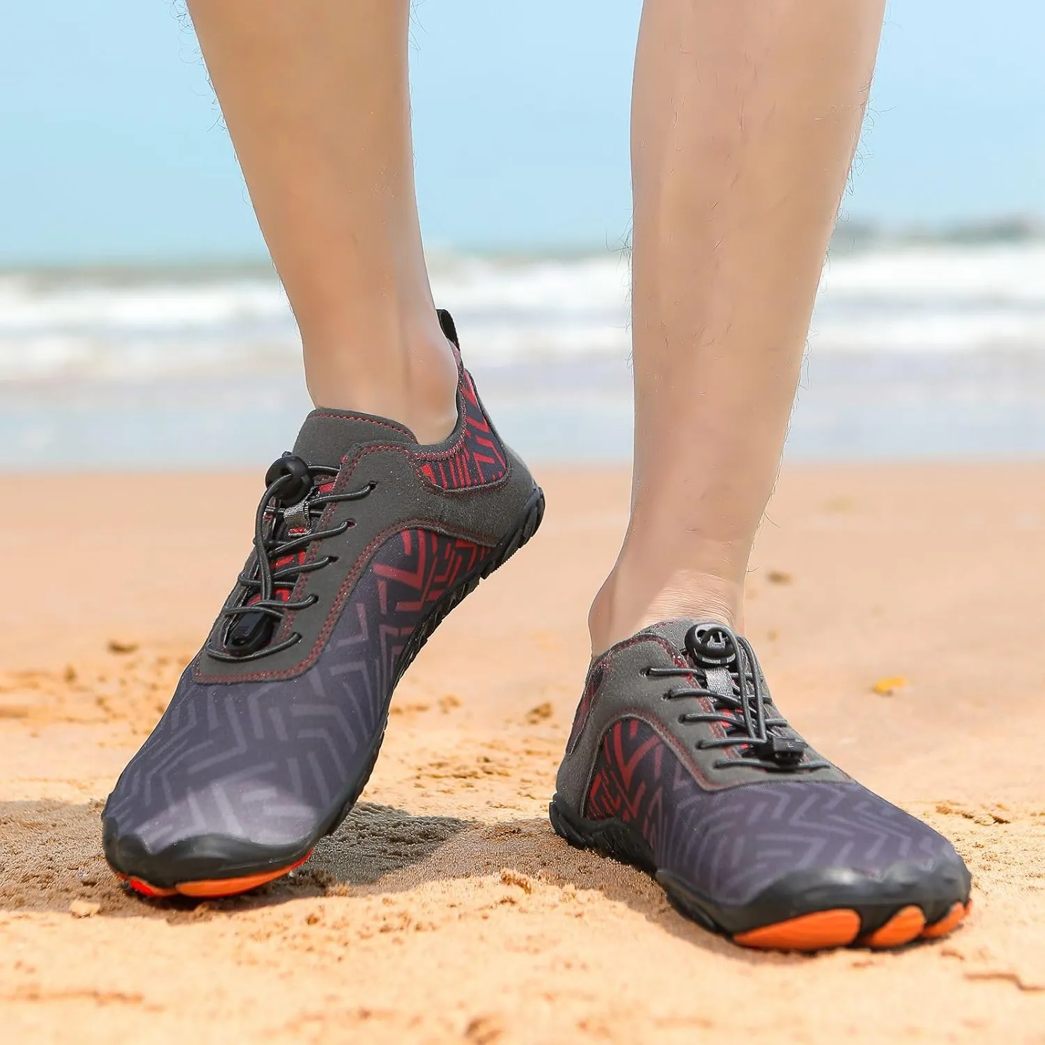 Grounded Footwear for Women Hike Barefoot Shoes Wide Toe Box Zero Drop Summer Beach Shoes Casual Comfortable Walking Shoe Non Slip Neuropathy Socks for Women Lightweight Breathable Sneakers 2025
