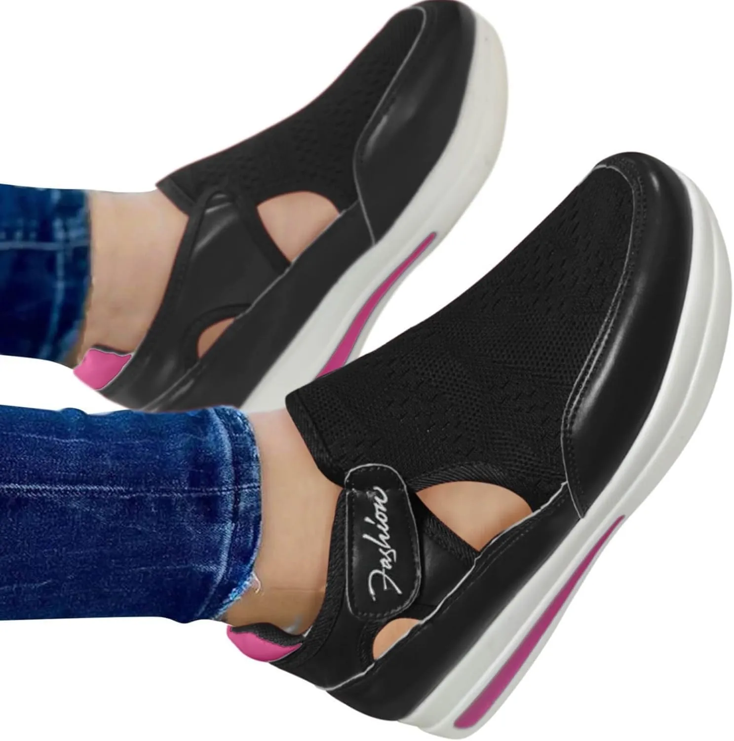 High Heel Wedge Sneakers for Women Size 11 Woman's Non Slip Work Shoes Womens Trail Running Sneakers Shoes Platform Sneakers for Women 2023 Slip On Tennis Shoes for Women Size 6
