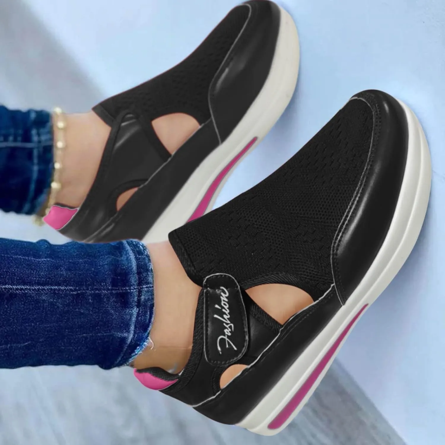 High Heel Wedge Sneakers for Women Size 11 Woman's Non Slip Work Shoes Womens Trail Running Sneakers Shoes Platform Sneakers for Women 2023 Slip On Tennis Shoes for Women Size 6