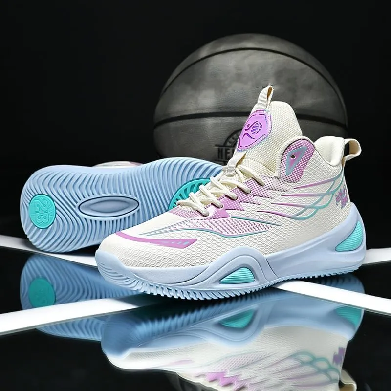 High Top Womens Mens Basketball Shoes Breathable Non Slip Unisex-Adult Outdoor Sneakers Cushioning Workout Shoes for Fitness