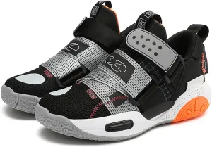 Kids Basketball Shoes Boys Girls Sneakers Durable Sports Shoes Hook-Loop Breathable Outdoor School Trainers for Little Kids Big Kids Youth