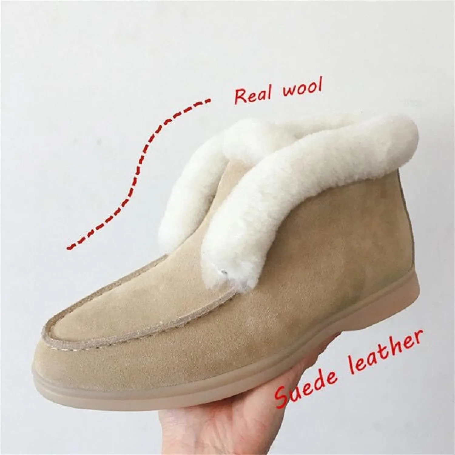 Ladmiple Boots For Women 2024 Ankle Booties Warm Fur Lined Winter Snow Boots Outdoor Slip On Comfort Fashion Short Booties