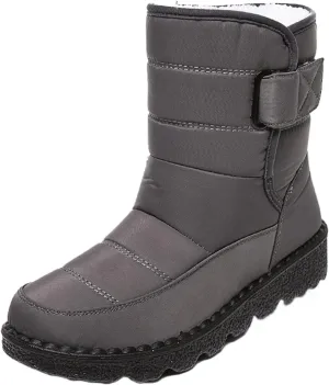 Ladmiple Winter Boots For Women Waterproof Snow Non Slip Fur Lined Warm Ankle Booties Slip On Outdoor Comfortable Shoes