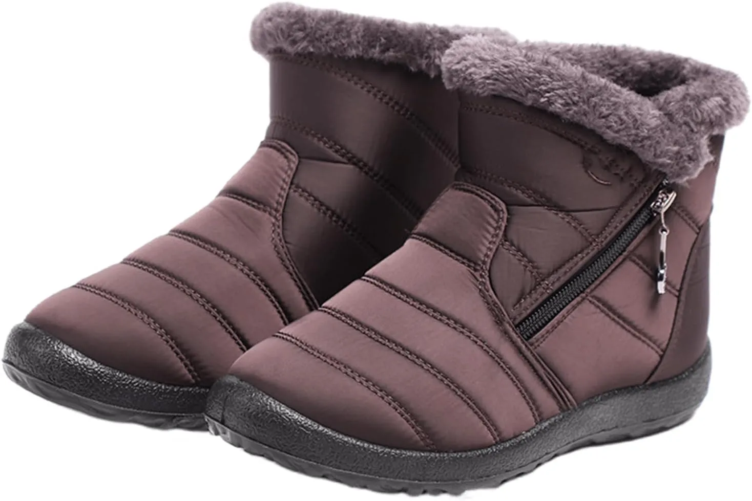 Ladmiple Winter Boots For Women Waterproof Snow Wide Width Ankle Boots Ladies Warm Fur Lined Thickening Outdoor Booties