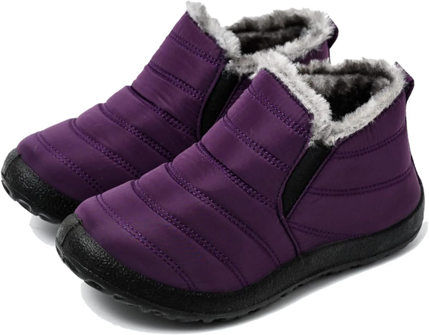Ladmiple Winter Boots For Women Waterproof Snow Wide Width Fur Lining Comfortable Slip On Outdoor Warm Ankle Booties