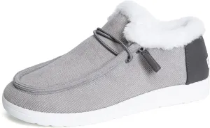 Ladmiple Winter Boots For Women Wide Width Warm Fur Lined Snow Boots Outdoor Short Ankle Booties Slip On Walking Shoes